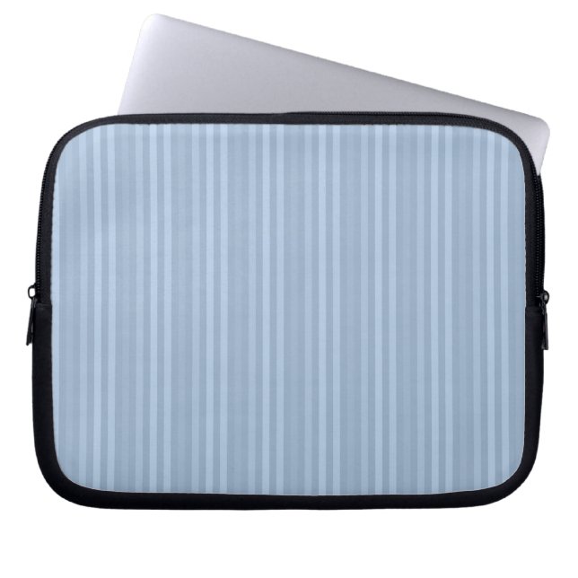 Baby Blue Stripes Pattern Vertical Stripes Laptop Sleeve (Front)