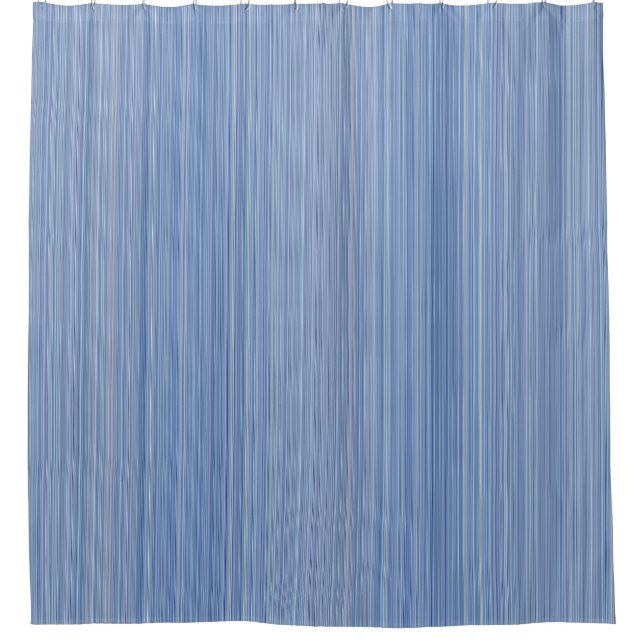 Baby Blue Stripes Shower Curtain (Front)