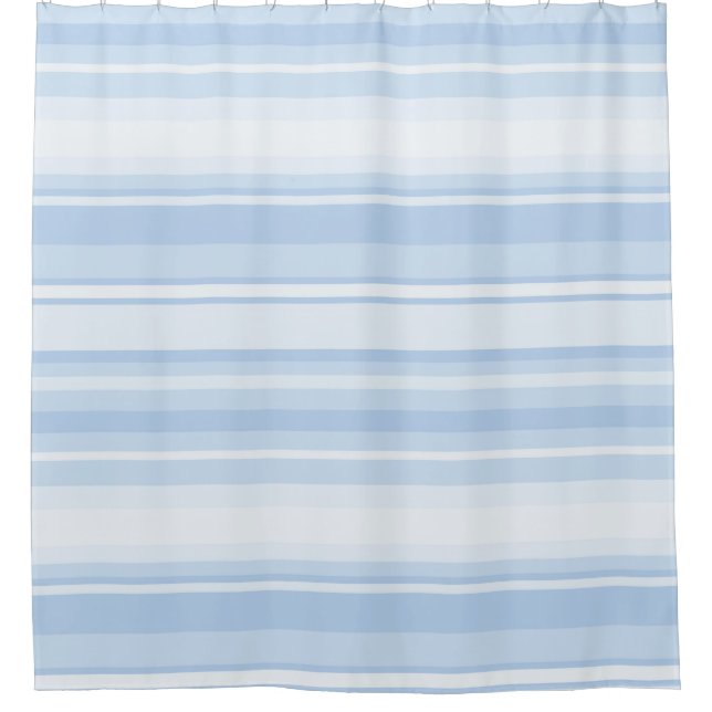 Baby blue stripes shower curtain (Front)