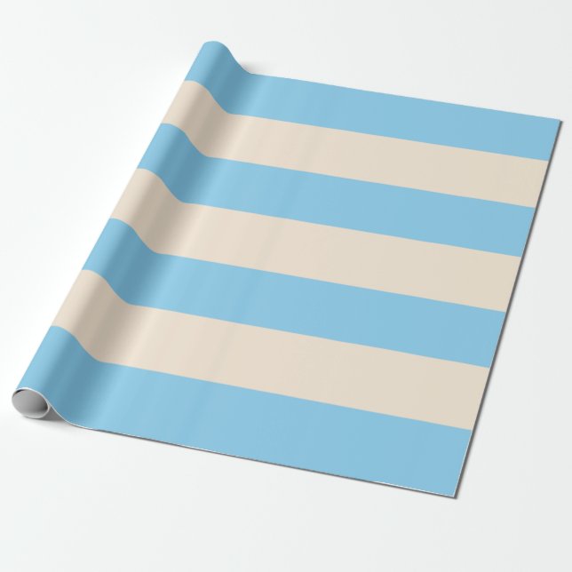 Baby Blue Stripes Wrapping Paper (Unrolled)