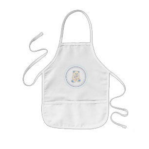 Baby Blue Teddy Kids Apron