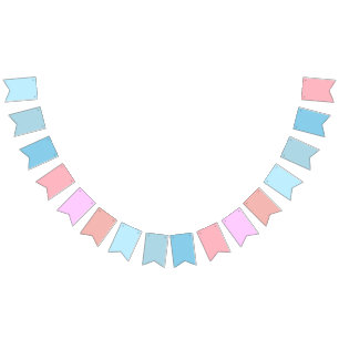 Baby Blue to Candy Floss Pink Gradient  Bunting