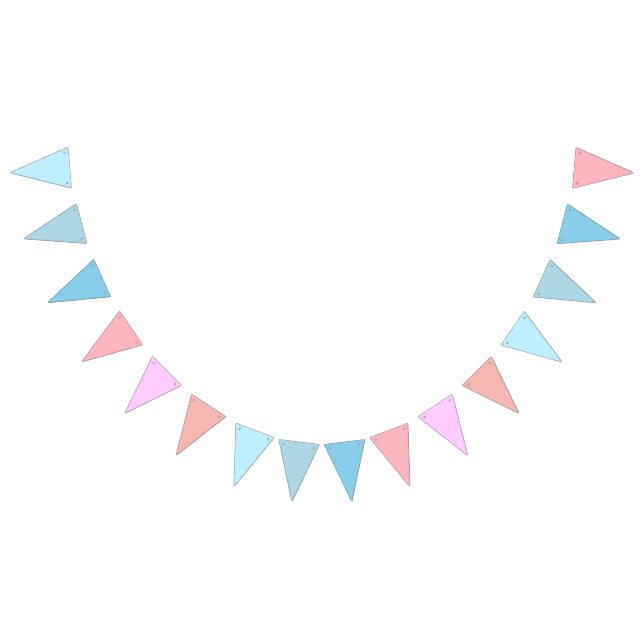 Baby Blue to Candy Floss Pink Gradient  Bunting (All)