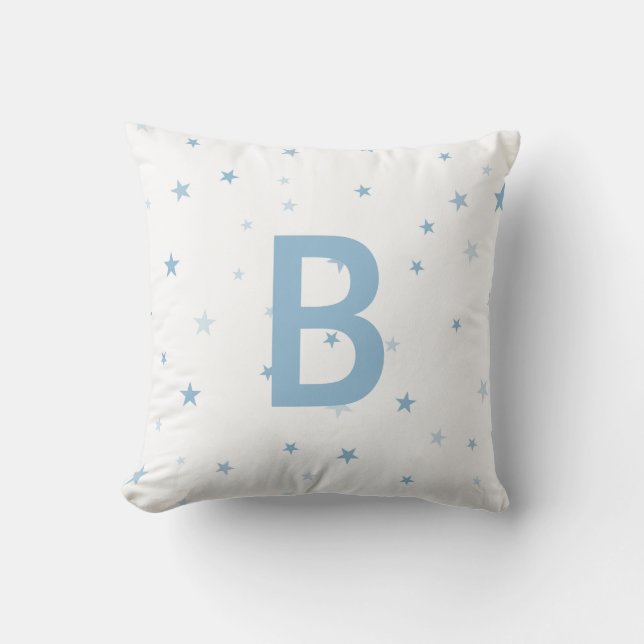 Baby Blue Twinkle Little Star Boy Nursery Cushion (Front)
