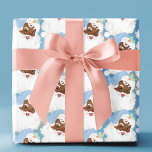 Baby Blue Vintage Black Santa Claus Christmas Gift Wrapping Paper<br><div class="desc">custom roll of holiday wrapping paper adorned in a unique vintage and adorable retro graphic of african american santa winking wearing a pretty pastel sky powder blue coloured hat ,  featured in a seamless pattern print format. and maintains a monochromatic colour pallet</div>