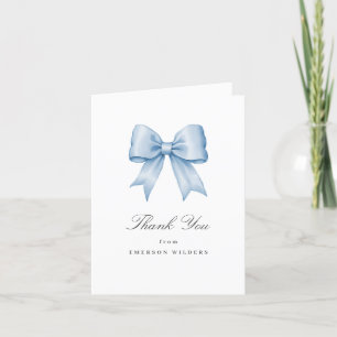 Baby Blue Vintage Satin Bow Thank You card
