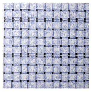 Baby blue weave ceramic tile