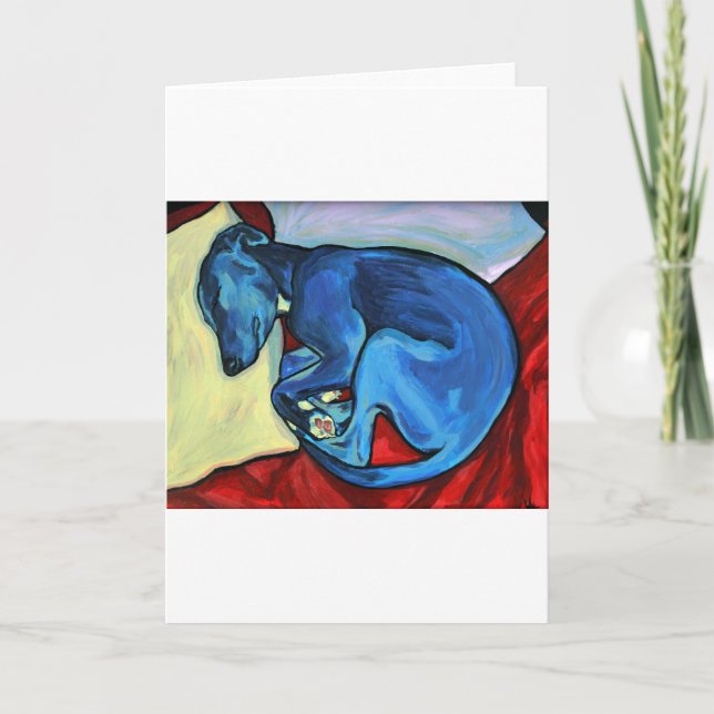 'Baby Blue'  Whippet puppy Card (Front)