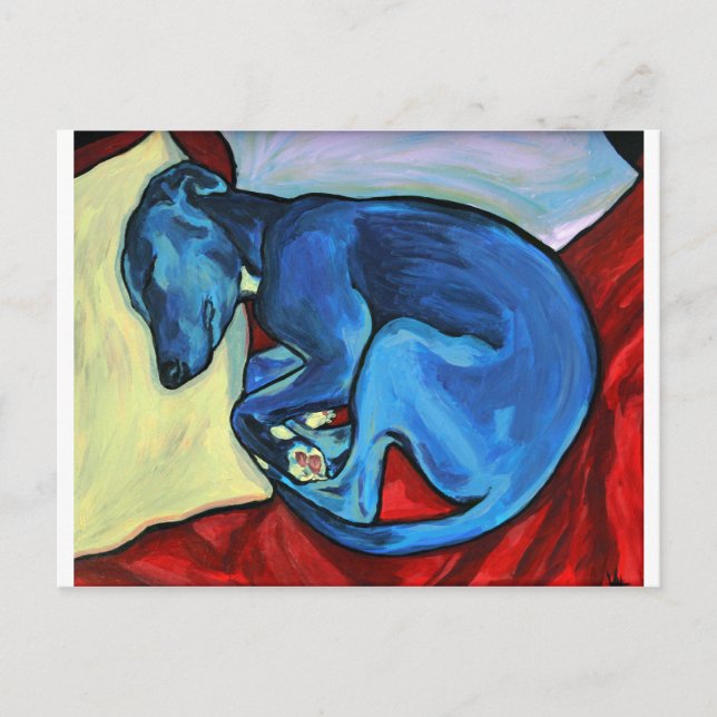 'Baby Blue'  Whippet puppy Postcard (Front)