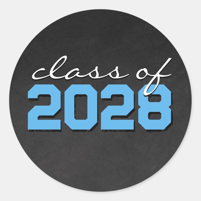Baby Blue & White Chalkboard Graduation Stickers (Creator Uploaded)