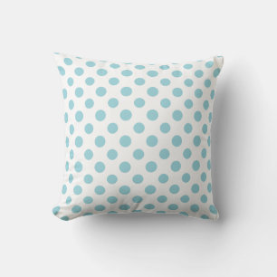 Baby Blue White Polka Dots Pattern Cushion