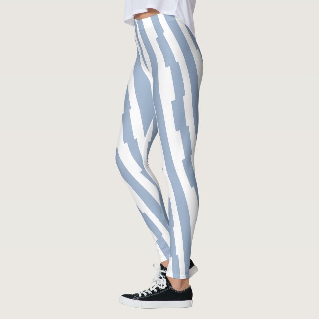 Baby Blue & White Stripe Leggings (Left)