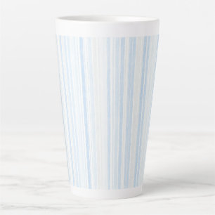 Baby Blue White Stripes Latte Mug