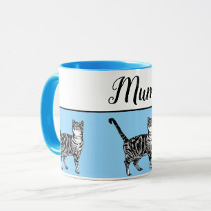 Baby Blue White Tabby cat Cats Whimsical Mum Mug
