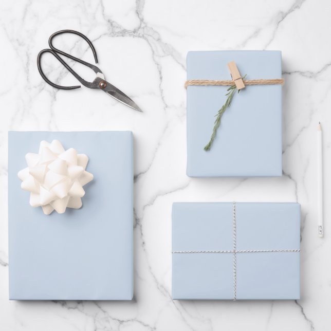 Baby Blue Wrapping Paper Sheets (Front)