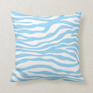 Baby Blue Zebra Animal Print Cushion