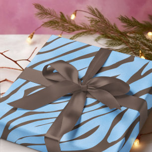 Baby Blue Zebra Pattern  Wrapping Paper