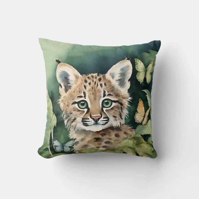 Baby Bobcat Gender Neutral   Cushion (Front)