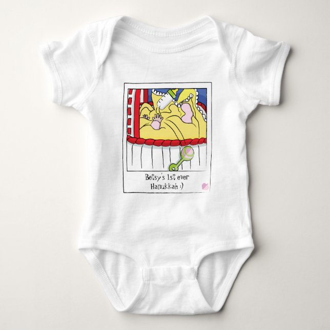 Baby Body Suit/baby with rattle/pink Baby Bodysuit (Front)