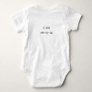 Baby body suit says “I have arrived” customisable Baby Bodysuit