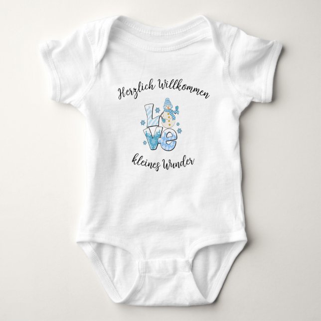 Baby body with snowman baby bodysuit (Front)