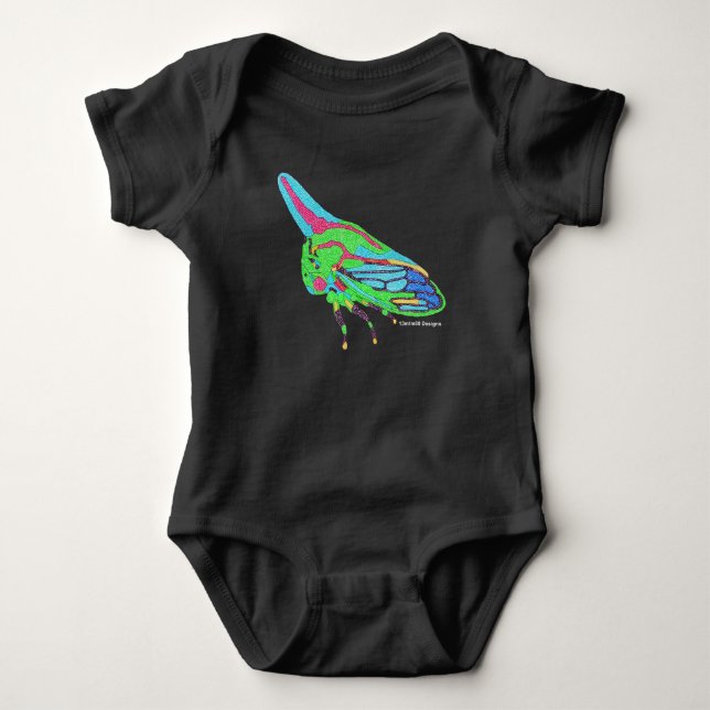 Baby Bodysuit (black) - Oak Treehopper (Front)
