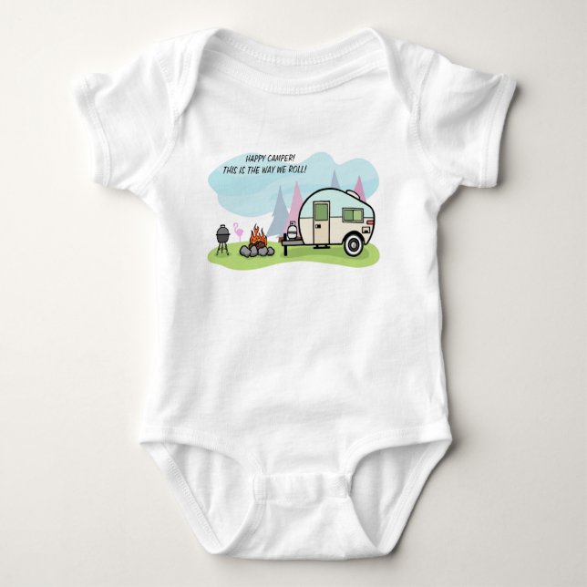 BABY BODYSUIT CAMPING CAMPER FAMILY MATCHING (Front)