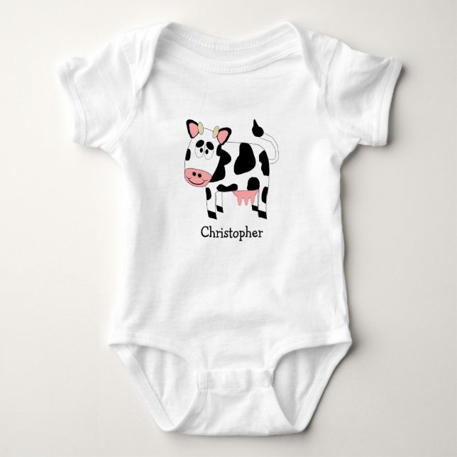 Baby Bodysuit Cow Design (Front)