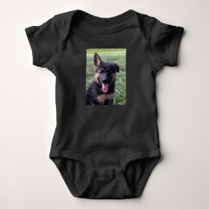 Baby Bodysuit, Custom Cute Dog photo Hazel Bodysuit