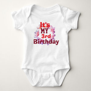 Baby Bodysuit Cute Third Birthday Outfit for Girl