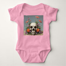 Baby Bodysuit - Girl - Rebirth Skull & Mushrooms 