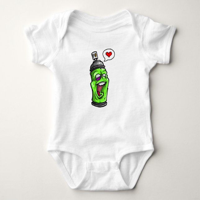 Baby Bodysuit Graffiti Love Spray Paint Can (Front)