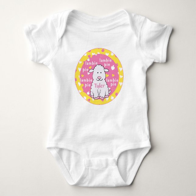 Baby Bodysuit  Lambie Pie Pink/Yellow (Front)