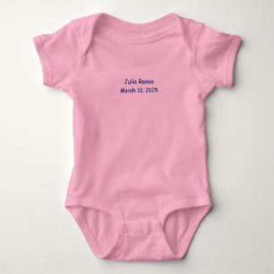 Baby bodysuit monogrammed name & birth date