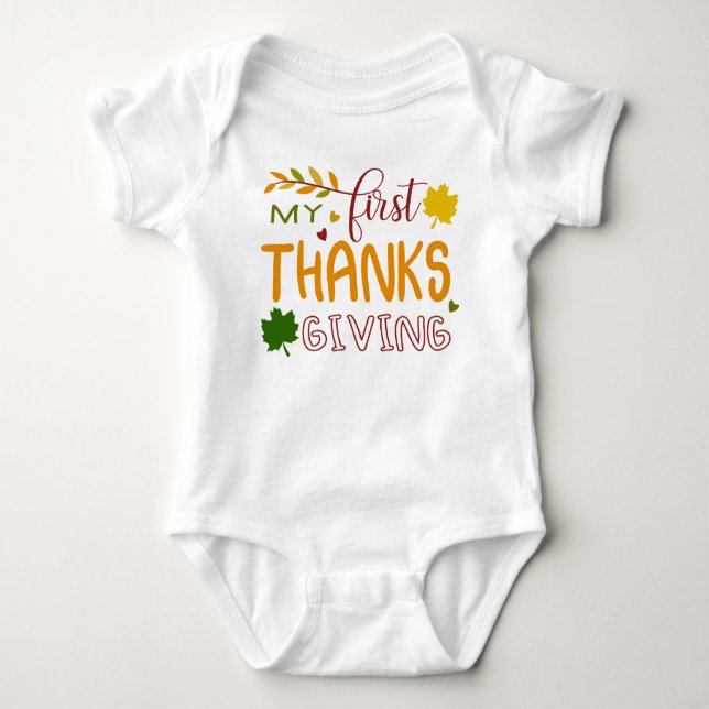 Baby Bodysuit My First Thanksgiving (Front)