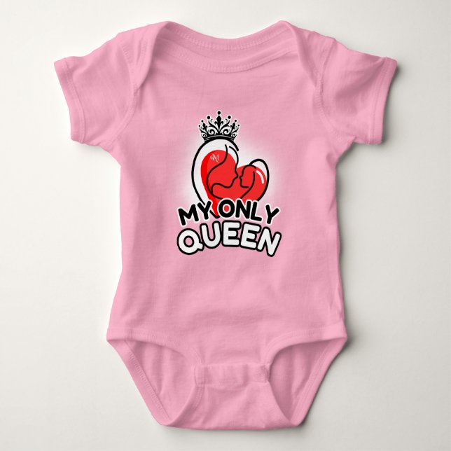 Baby Bodysuit : My Only Queen (pink) (Front)