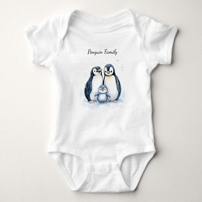 Baby Bodysuit | Personalised Penguin (Front)