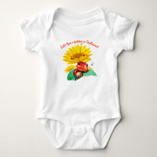 Baby Bodysuit Sleepy Ladybug Sunflowers