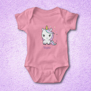 Baby Bodysuit with a Cute Unicorn