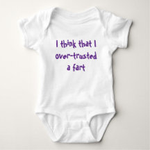 Baby bodysuit with a humourous message