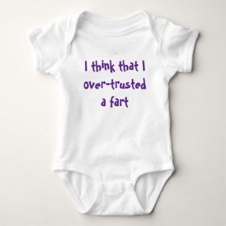 Baby bodysuit with a humourous message