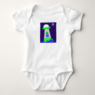 Baby bodysuit with alien and moon by Jo Images