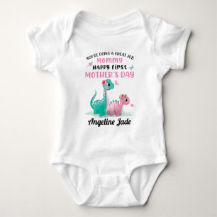 Baby Bodysuit with Dinosaurs 1st Mother's Day