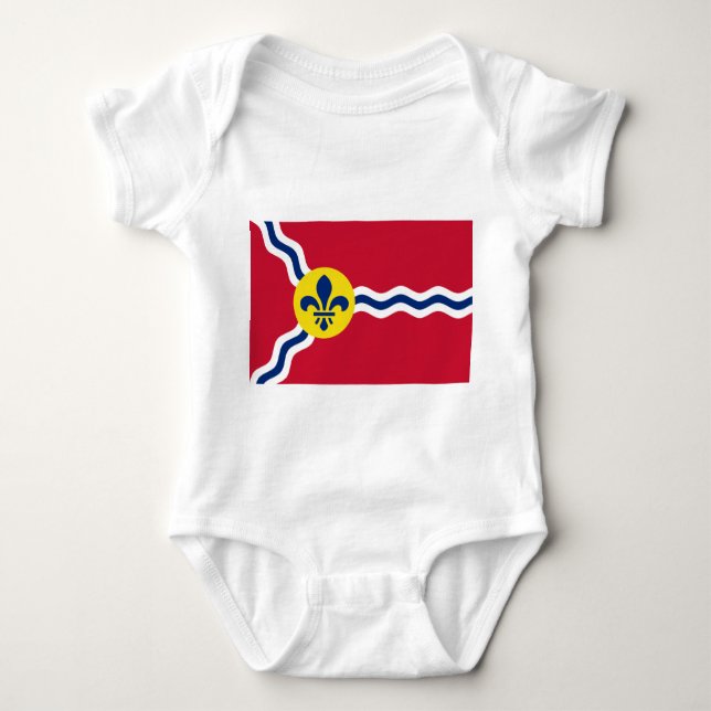Baby bodysuit with flag of St. Louis, Missouri (Front)