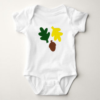Baby Bodysuit with Oak Leaves and Acorn.
