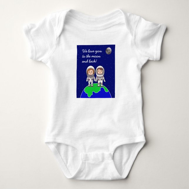 Baby bodysuit with parent astronauts by Jo Images (Front)
