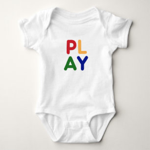 Baby Bodysuit with PLAY in Colourful Letters