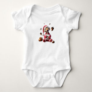 Baby bodysuit with squirrel