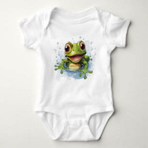 Baby bodysuits funny frog
