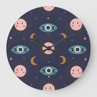 Baby boho, hippie chic pattern. large clock
